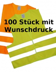 100x Warnweste mit Wunschdruck